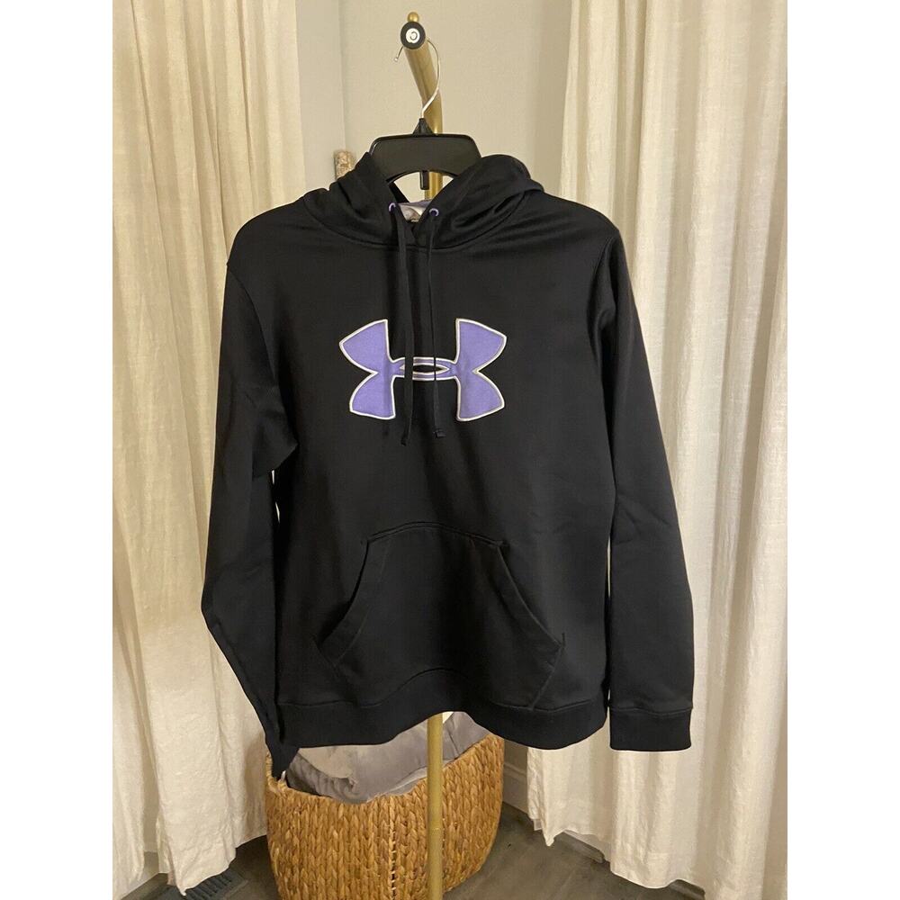 Under Armour Womens L Black/Purple Long Sleeve Hoodie